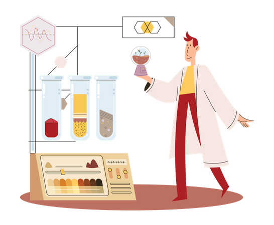 Scientifique étudiant la formation du sol  Illustration