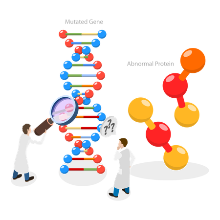 Scientifique étudiant les molécules d’adn  Illustration
