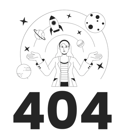 Un scientifique explore l’erreur 404 de la galaxie  Illustration