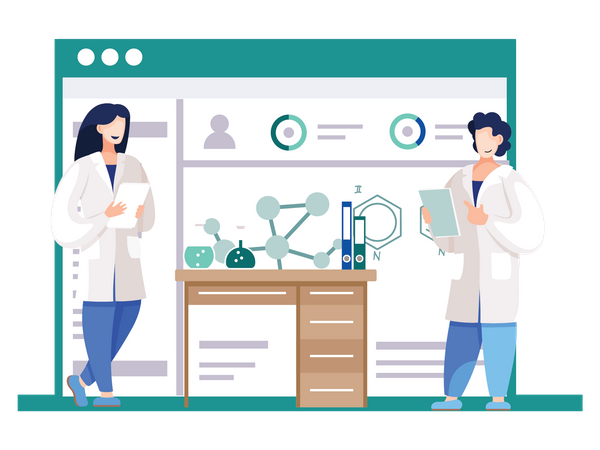 Scientifique effectuant des analyses de données  Illustration