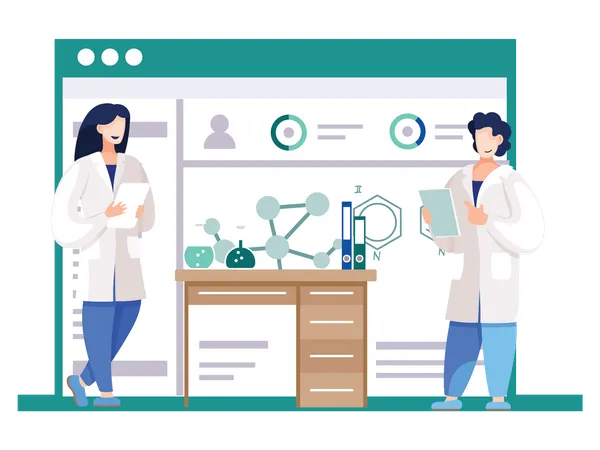 Scientifique effectuant des analyses de données  Illustration