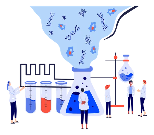 Scientifique faisant des expériences en laboratoire  Illustration