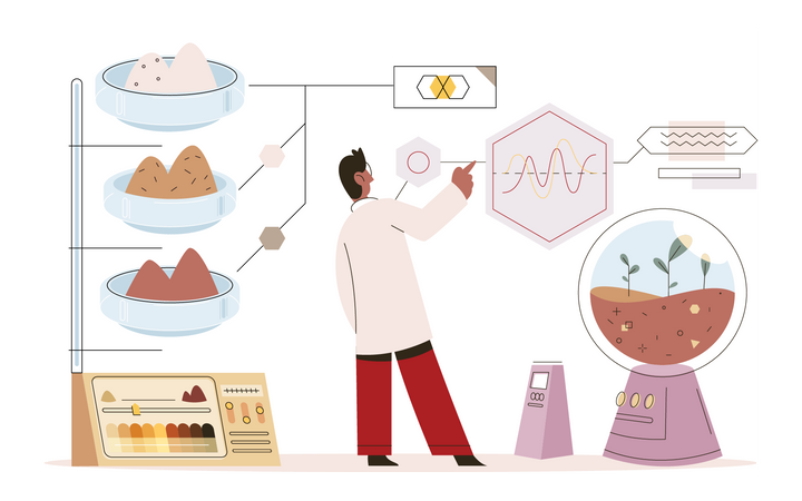 Scientifique faisant des expériences en laboratoire  Illustration