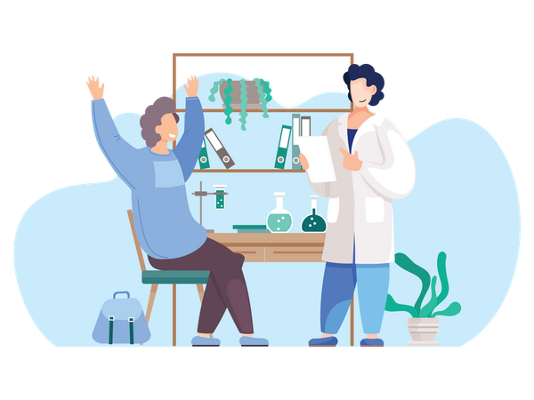 Scientifique effectuant des recherches en laboratoire  Illustration