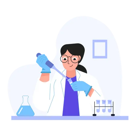 Scientifique effectuant des recherches en laboratoire  Illustration