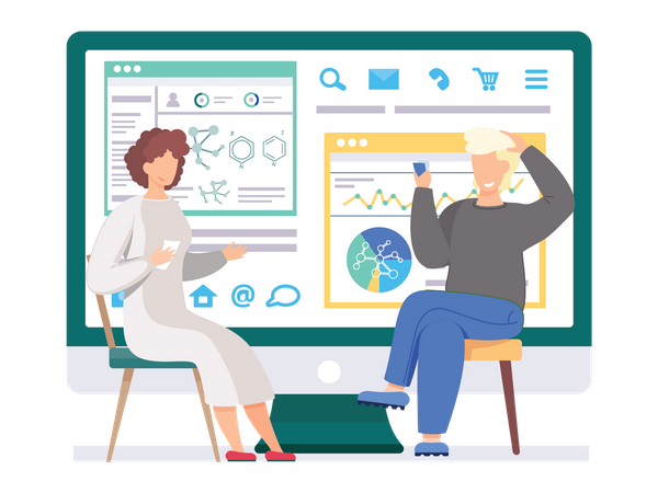 Scientifique effectuant une analyse  Illustration