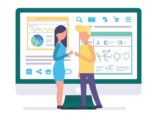 Scientifique effectuant une analyse  Illustration