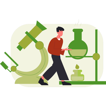 Scientifique effectuant des tests et des analyses cliniques  Illustration