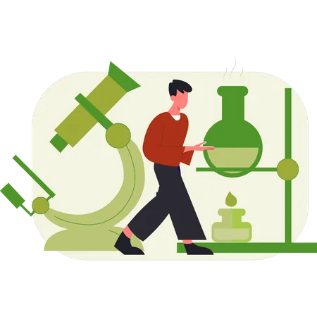 Scientifique effectuant des tests et des analyses cliniques  Illustration