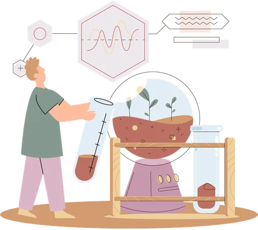 Recherche scientifique sur les plantes  Illustration