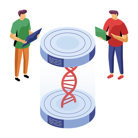 Un scientifique travaille sur la génétique de l'ADN  Illustration