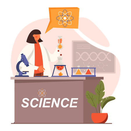 Scientifiques effectuant des recherches scientifiques en laboratoire  Illustration