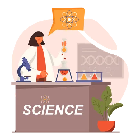 Scientifiques effectuant des recherches scientifiques en laboratoire  Illustration