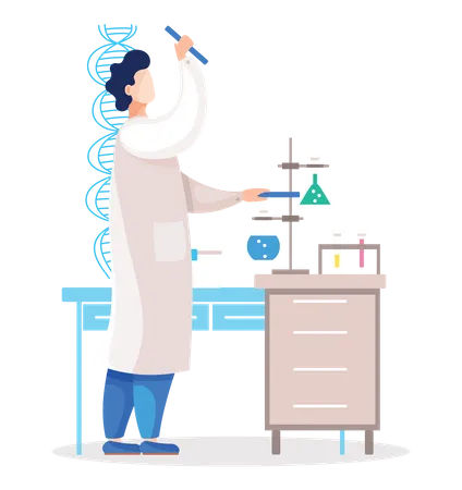 Scientifiques faisant des expériences en laboratoire  Illustration