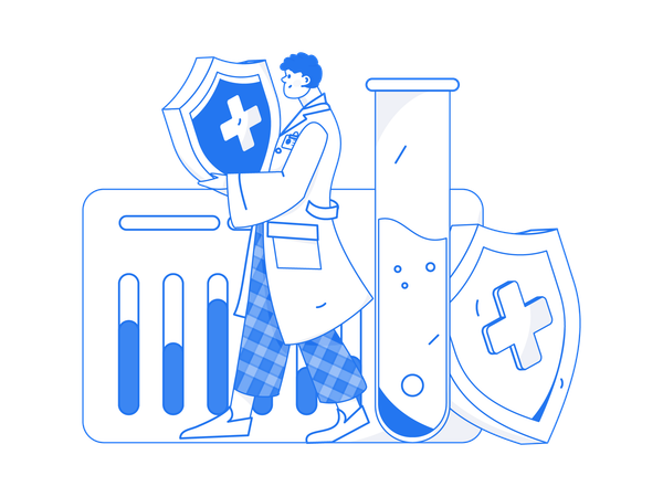 Scientist carries out experiments  Illustration