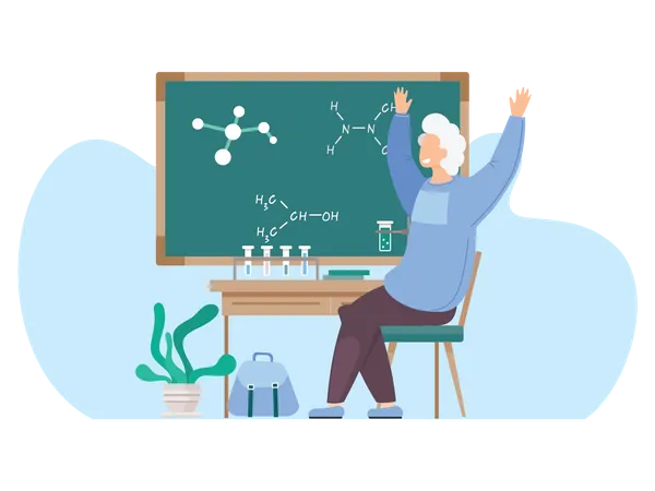 Scientist completed successful experiment  Illustration
