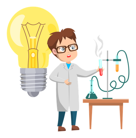 Scientist conducting research Illustration