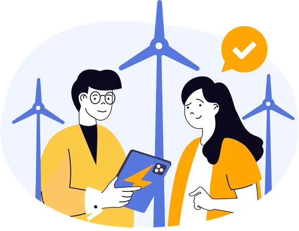 Scientist conducting wind energy experiments  Illustration