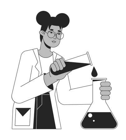 Scientist conducts experiment  Illustration
