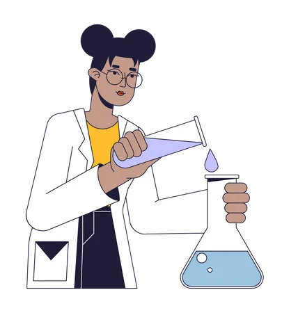 Scientist conducts experiment  Illustration