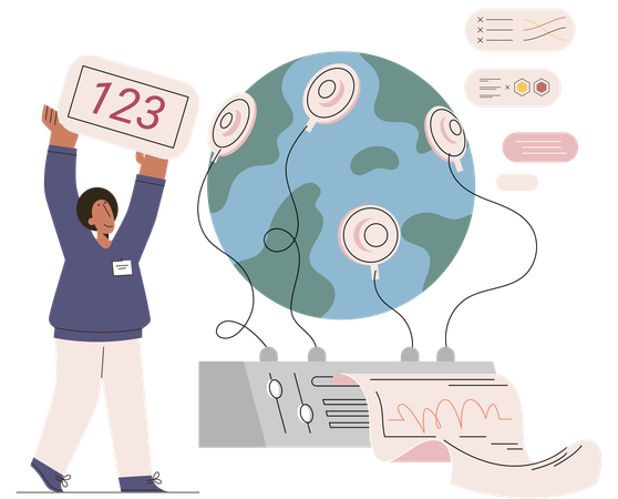 Scientist determining environmental problems  Illustration