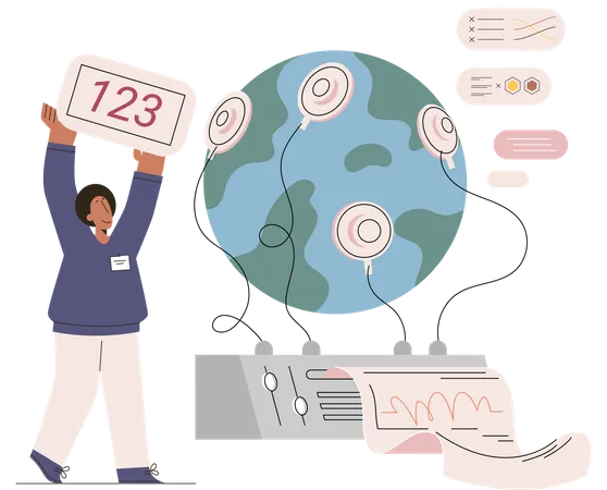 Scientist determining environmental problems  Illustration