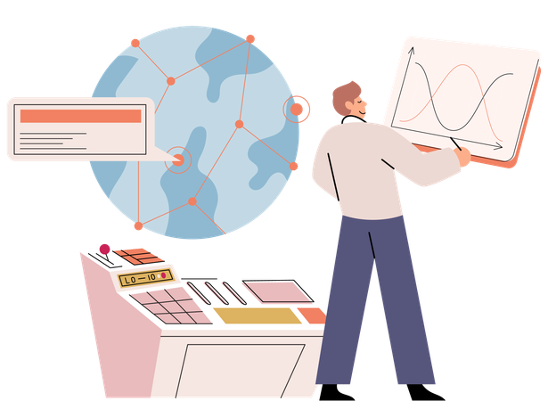 Scientist determining environmental problems  Illustration