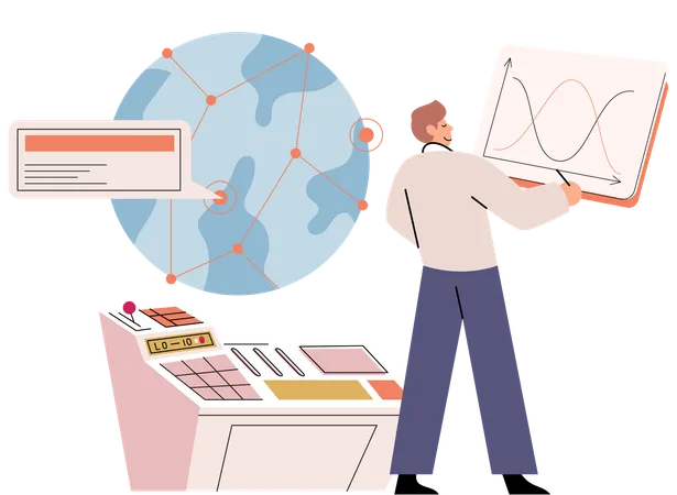 Scientist determining environmental problems  Illustration