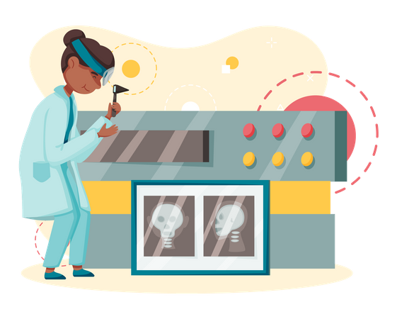 Scientist developing appliance  Illustration