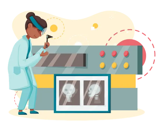 Scientist developing appliance  Illustration