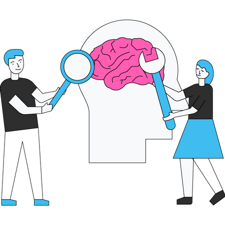 Scientist developing artificial smart brain  Illustration