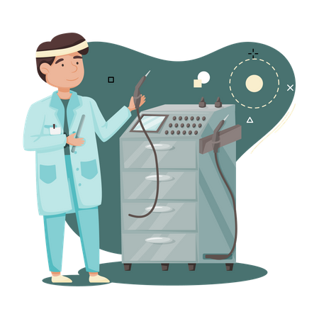 Scientist developing medical equipment  Illustration