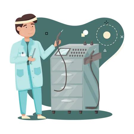 Scientist developing medical equipment  Illustration