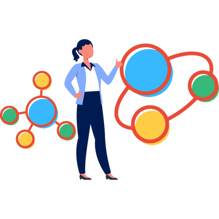 Scientist discussing atom molecules  Illustration