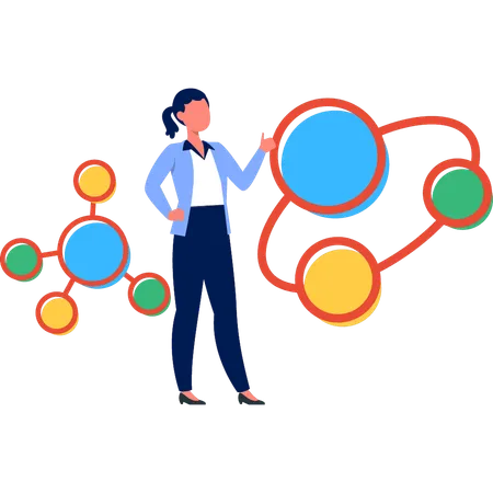 Scientist discussing atom molecules  Illustration