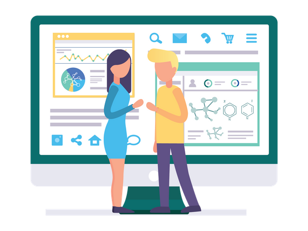 Scientist Doing Analysis  Illustration