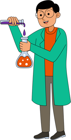 Scientist doing chemical experiment  Illustration