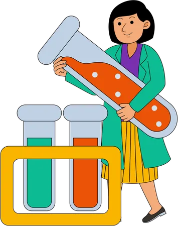 Scientist doing chemical experiment  Illustration