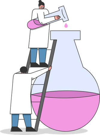 Scientist doing chemical research  Illustration