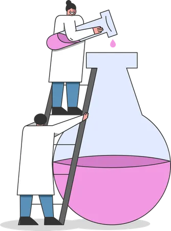 Scientist doing chemical research  Illustration