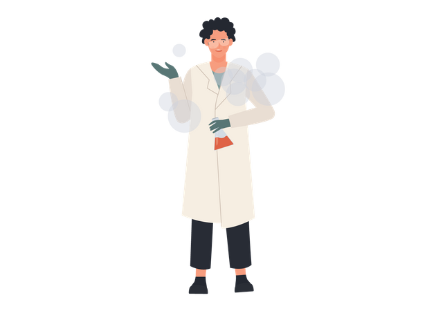 Scientist doing chemical test in lab  Illustration