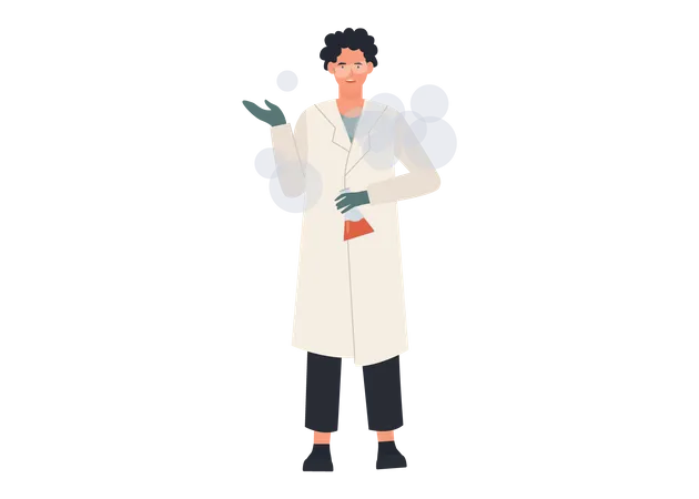Scientist doing chemical test in lab  Illustration