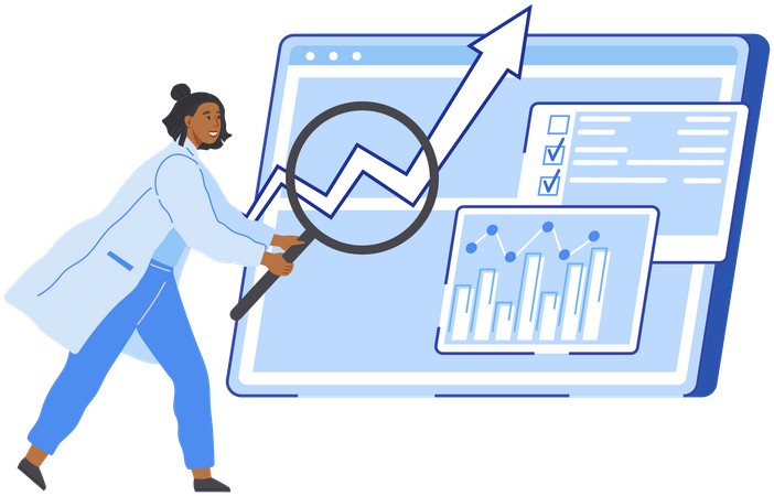 Scientist Doing Data Analysis  Illustration