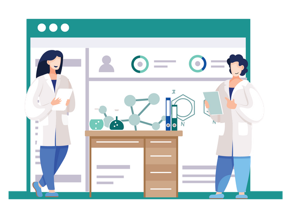 Scientist Doing Data Analytics  Illustration