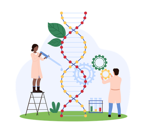 Scientist doing dna analysis  Illustration