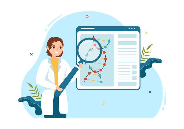 Scientist doing DNA modifications  Illustration