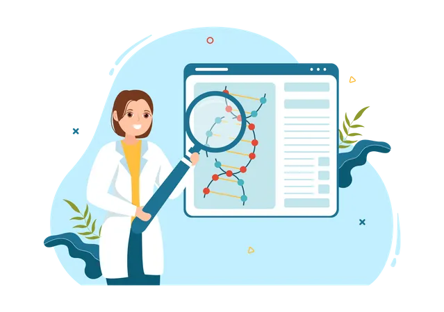 Scientist doing DNA modifications  Illustration