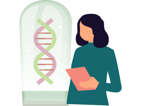 Scientist doing dna research  Illustration
