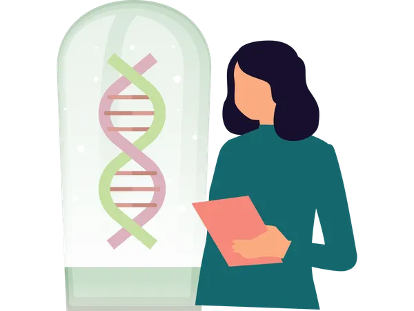 Scientist doing dna research  Illustration