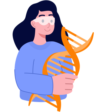 Scientist doing DNA Test  Illustration